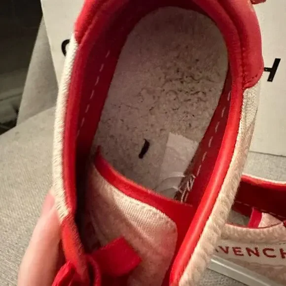 Givenchy Logo Canvas Sneakers Fashion Tennis Shoes Pink Red 37 - Picture 7 of 11